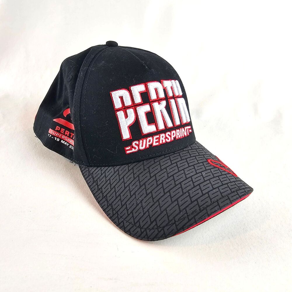 Supercars Perth SuperSprint 2024 Hat Black Red Adjustable Racing Cap Official